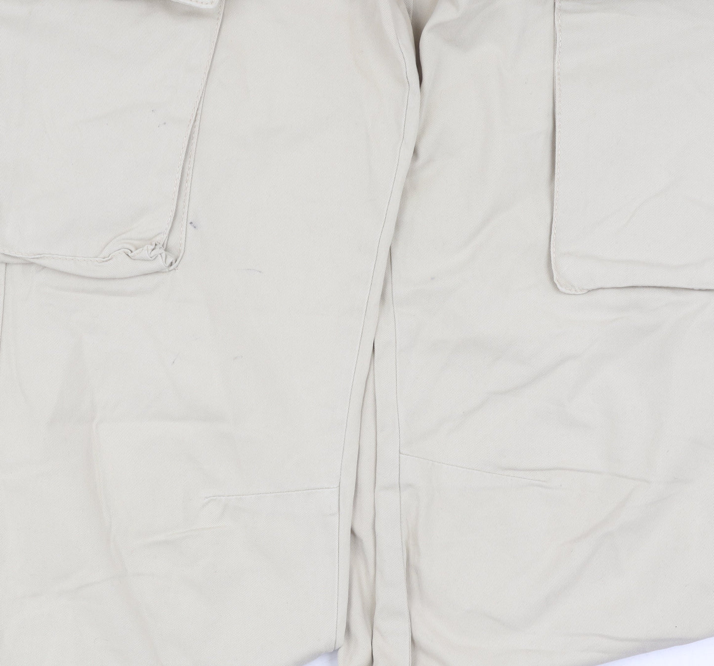 Bershka Women's Beige Cargo Trousers, Size 4, 100% Cotton