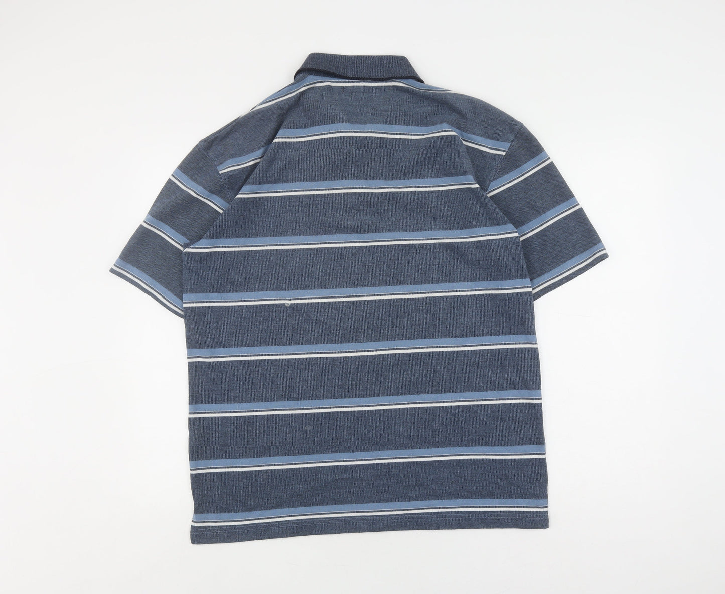 Greygoose Men's Blue Striped Polo, Medium, Casual