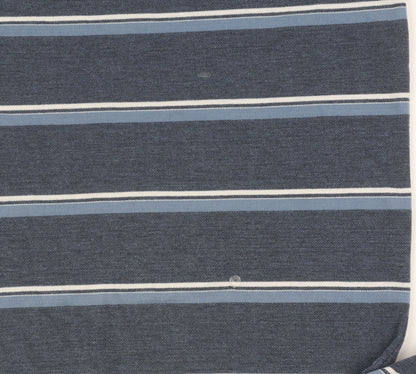 Greygoose Men's Blue Striped Polo, Medium, Casual
