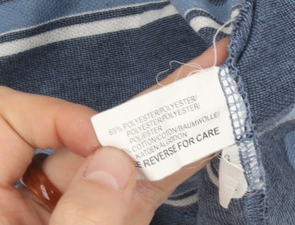 Greygoose Men's Blue Striped Polo, Medium, Casual