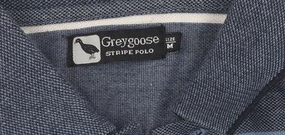 Greygoose Men's Blue Striped Polo, Medium, Casual