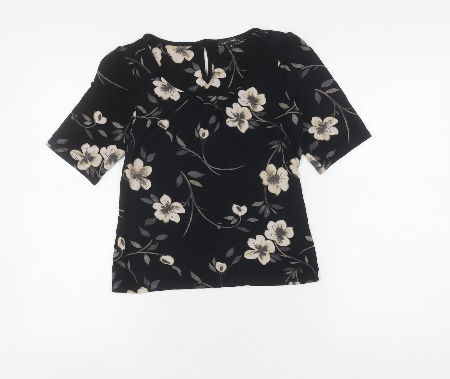 Womens UK Size 10 NEXT Black Basic Blouse