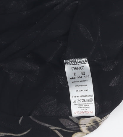 Womens UK Size 10 NEXT Black Basic Blouse