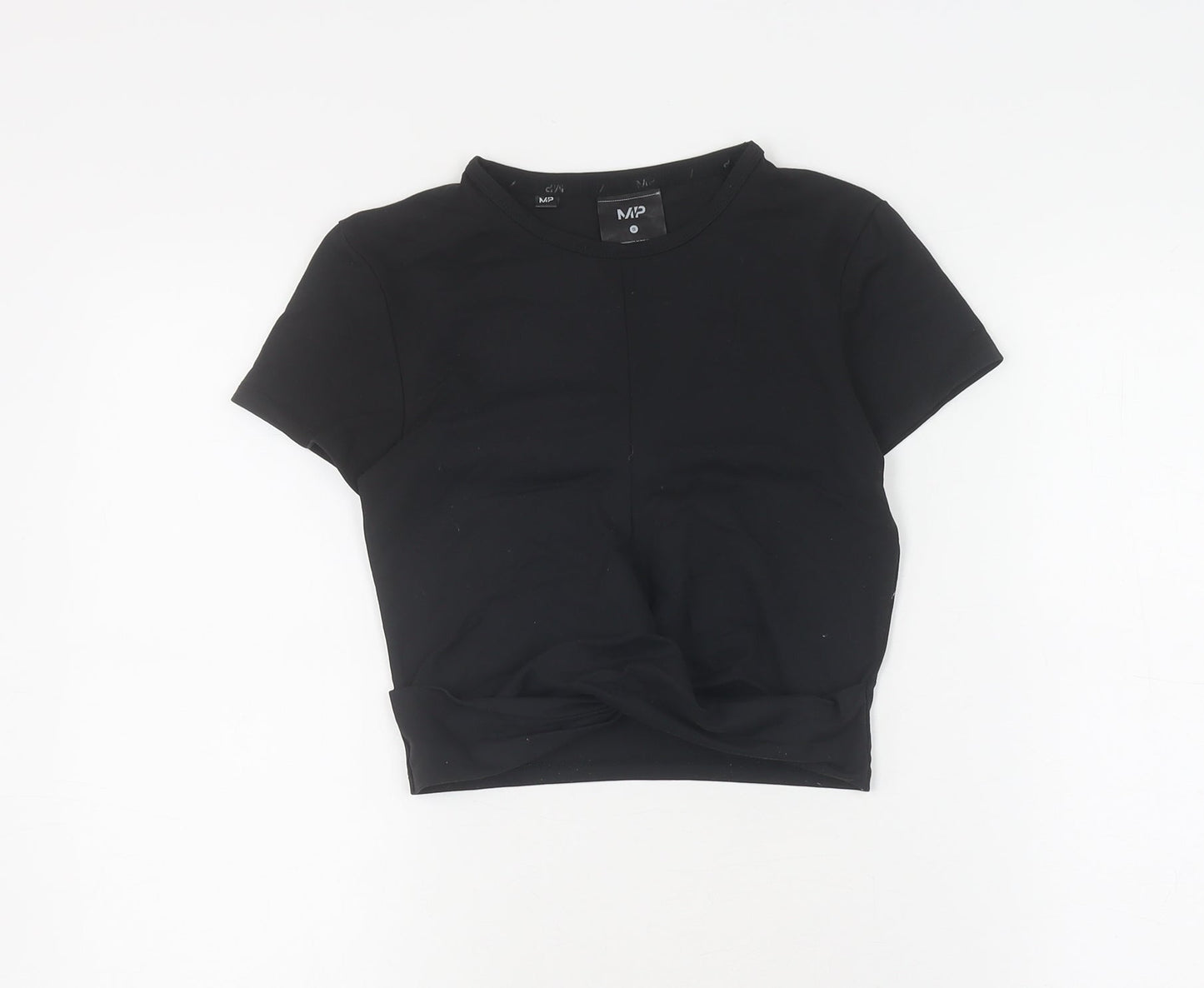 MP Women's Black Slim Fit T-Shirt, Size S, Gym Wear