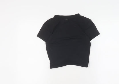 MP Women's Black Slim Fit T-Shirt, Size S, Gym Wear