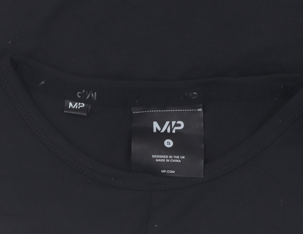 MP Women's Black Slim Fit T-Shirt, Size S, Gym Wear