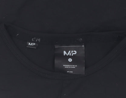 MP Women's Black Slim Fit T-Shirt, Size S, Gym Wear