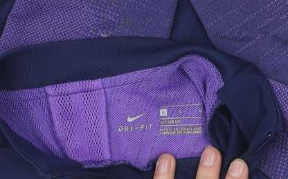 Nike Men's Purple Polo, L, 1/4 Zip, Football Training