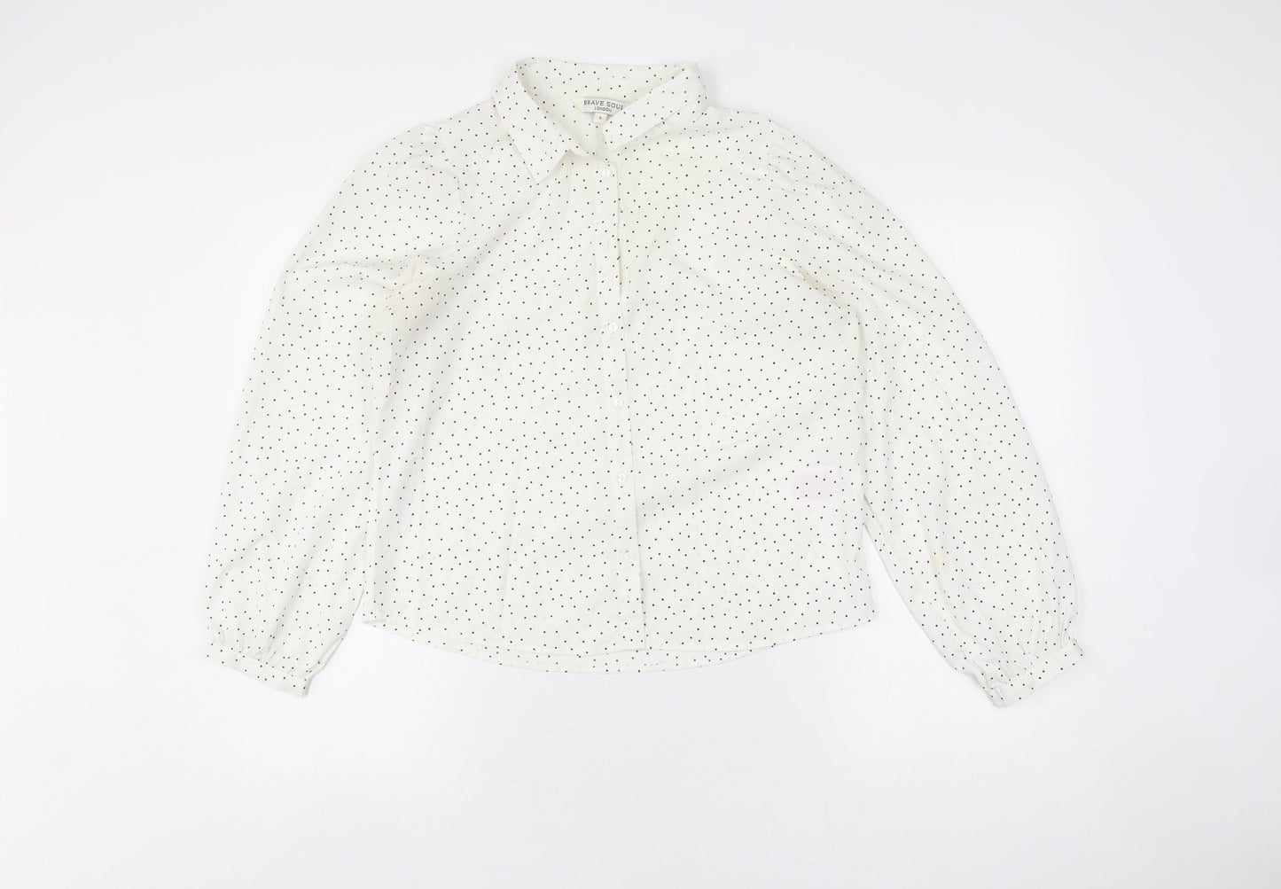 Womens UK Size S Brave Soul White Basic Button-Up