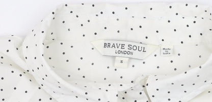 Womens UK Size S Brave Soul White Basic Button-Up