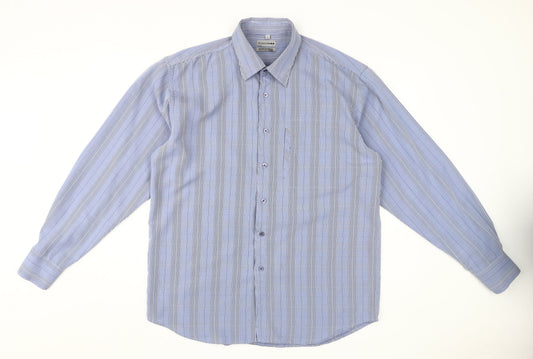 Mens UK Collar Size L Petroleum Smart Blue  Dress Shirt