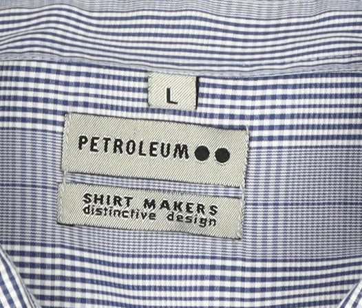 Mens UK Collar Size L Petroleum Smart Blue  Dress Shirt