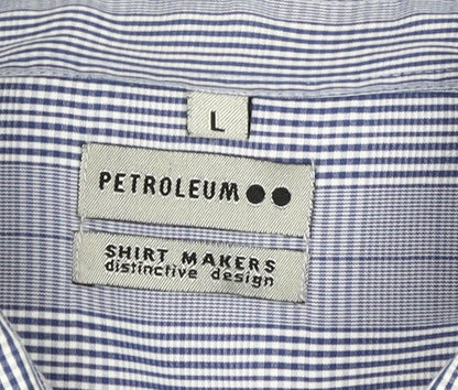 Mens UK Collar Size L Petroleum Smart Blue  Dress Shirt