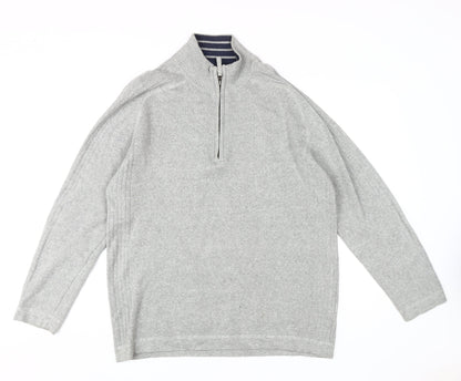 Atlantic Bay Men's Grey Full Zip Jumper M