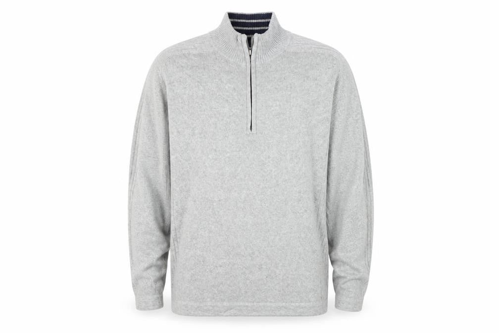 Mens UK Size M Atlantic Bay Grey Full Zip Jumper