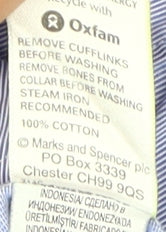 Mens UK Collar Size 15 Marks and Spencer Smart Blue  Dress Shirt