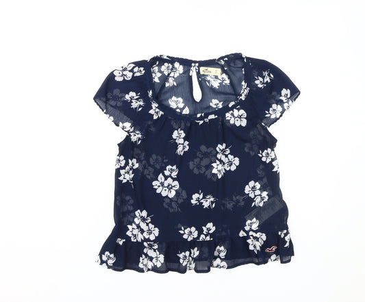 Womens UK Size S Hollister Blue Tunic Blouse