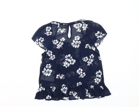 Womens UK Size S Hollister Blue Tunic Blouse