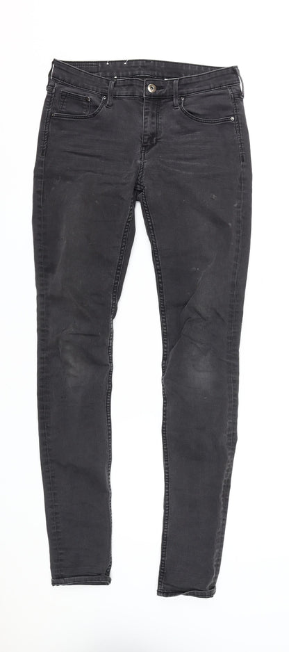 Womens UK Size 12 H&M Regular Fit Skinny Black Jeans