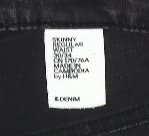 Womens UK Size 12 H&M Regular Fit Skinny Black Jeans
