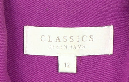 Classics Women's Purple Blazer - Size 12, Short Sleeve, Elegant