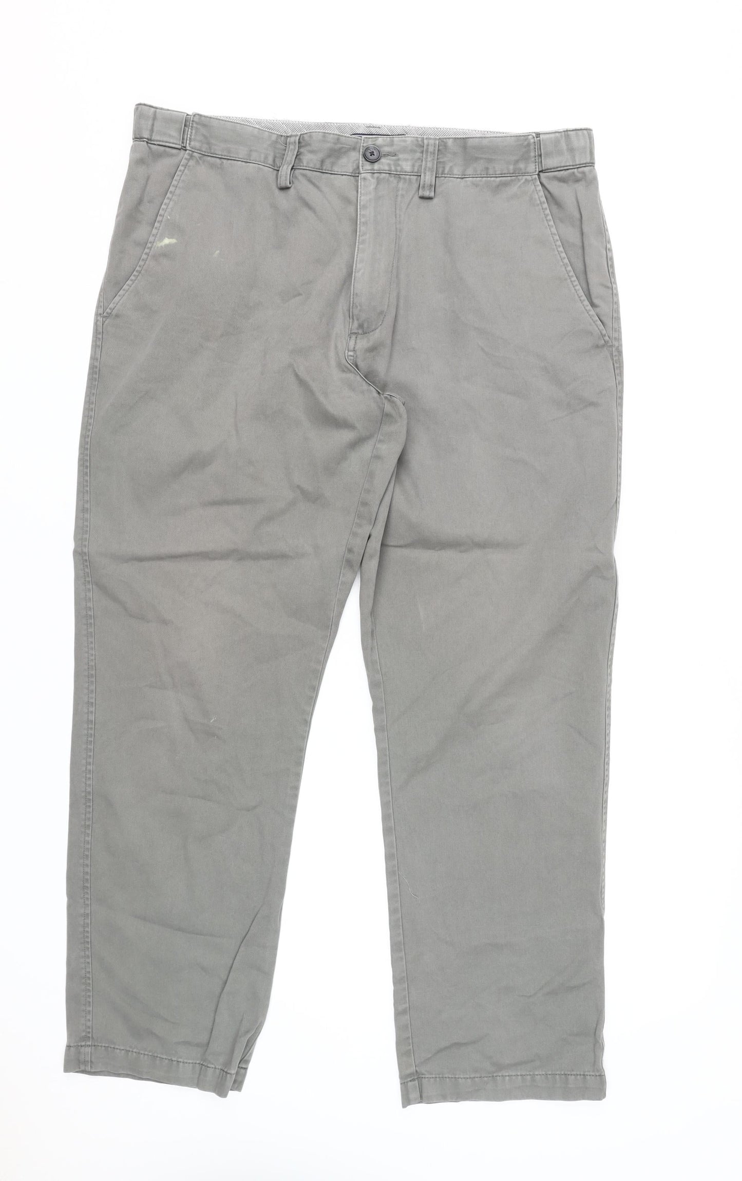 Maine New England Grey Chino Straight Trousers 36S