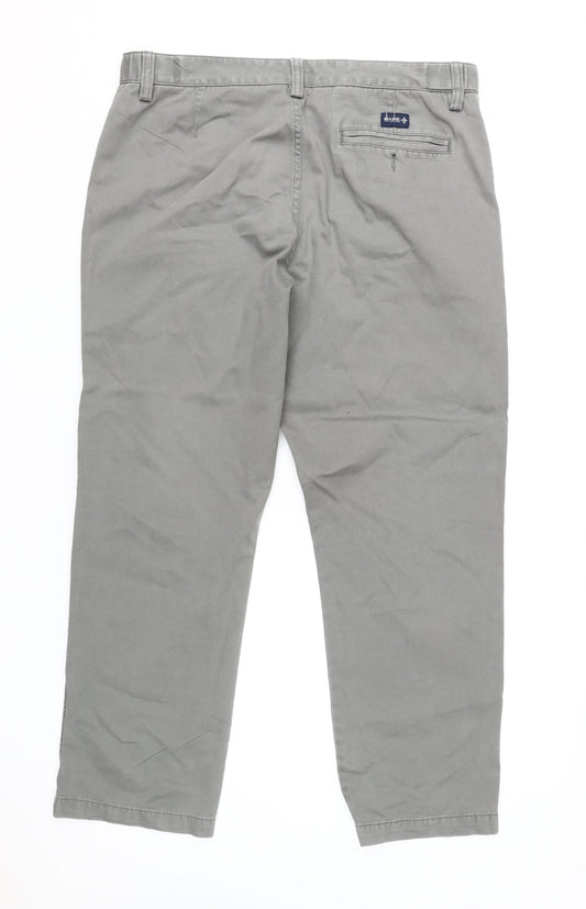Maine New England Grey Chino Straight Trousers 36S