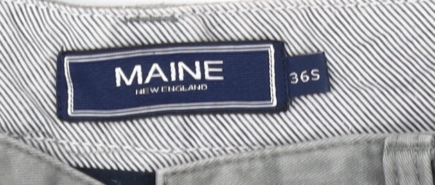 Maine New England Grey Chino Straight Trousers 36S