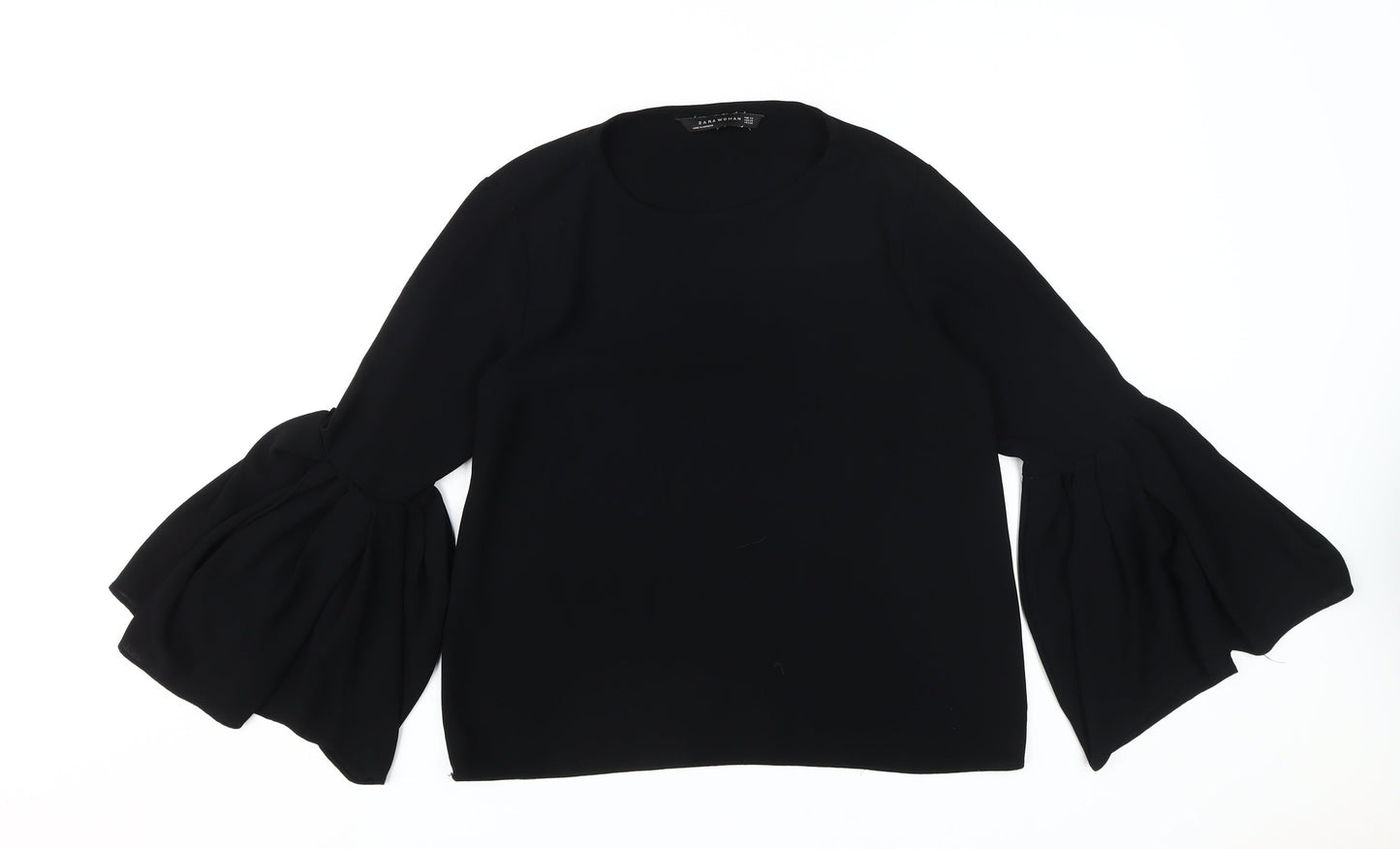 Zara Women's Black Flared Sleeve Tunic Blouse XS