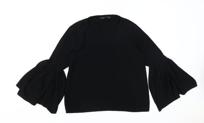 Zara Women's Black Flared Sleeve Tunic Blouse XS