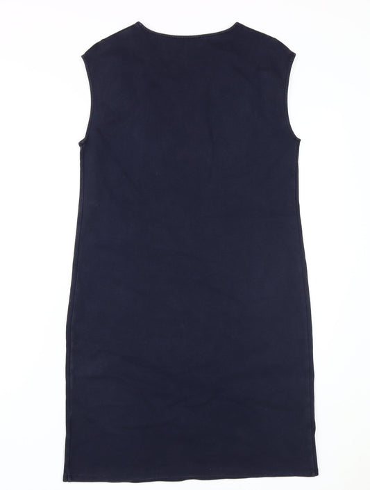 Jaeger Women's Blue Sheath Dress S Sleeveless Stretch