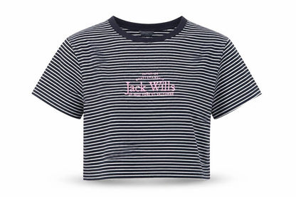 Womens UK Size 10 Jack Wills Black Cropped T-Shirt