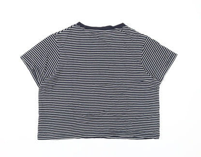 Jack Wills Women's Black Striped T-Shirt, Size 10