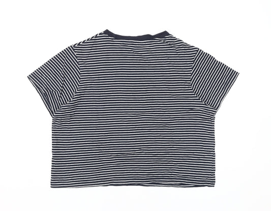 Jack Wills Women's Black Striped T-Shirt, Size 10