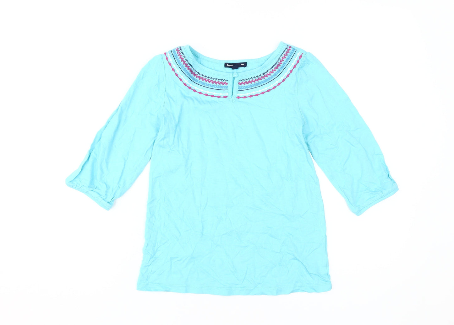 GapKids Girls Blue Embroidered Blouse Size L, 10-11 Years