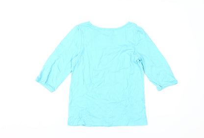 GapKids Girls Blue Embroidered Blouse Size L, 10-11 Years