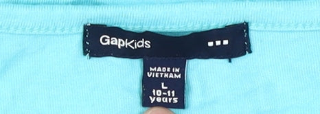 GapKids Girls Blue Embroidered Blouse Size L, 10-11 Years