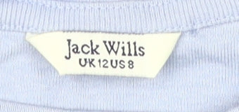 Jack Wills Blue Crew Neck Women's T-Shirt Size 12