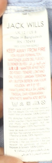 Jack Wills Blue Crew Neck Women's T-Shirt Size 12