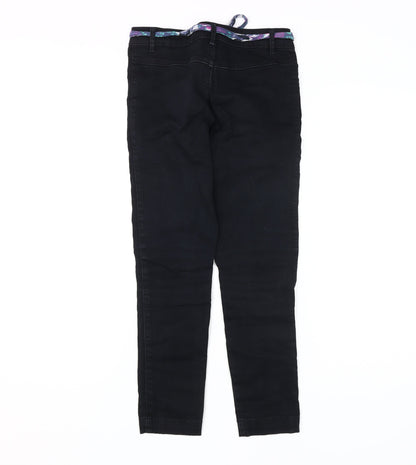 Marks and Spencer Girls Black Skinny Jeans 11 Years Belted
