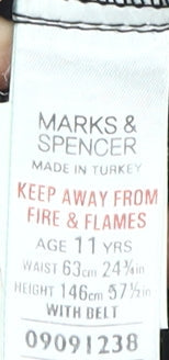 Marks and Spencer Girls Black Skinny Jeans 11 Years Belted