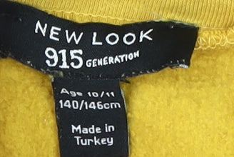 New Look Girls Yellow 1/4 Zip Hoodie - Size 10-11 Years