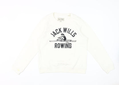 Womens UK Size 12 Jack Wills White Pullover Sweatshirt