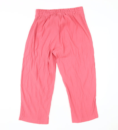 Womens UK Size UK 14 Damart Relaxed Fit Casual Pink Trousers