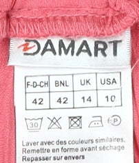 Womens UK Size UK 14 Damart Relaxed Fit Casual Pink Trousers
