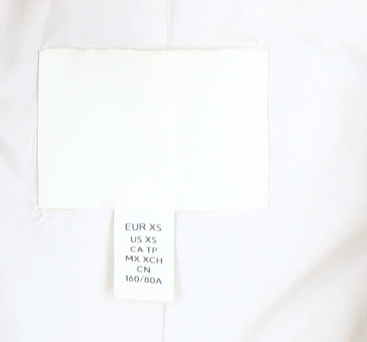 H&M Women's White Hooded Puffer Coat XS