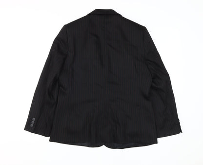 Marks and Spencer Women's Black Pinstripe Blazer, Size 14