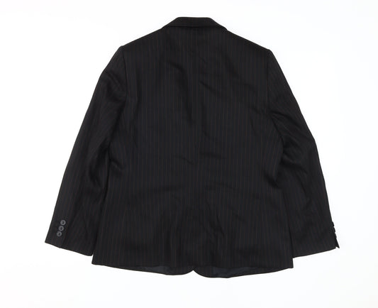 Marks and Spencer Women's Black Pinstripe Blazer, Size 14