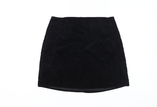 Next Women's Black Straight Corduroy Skirt, Size 8