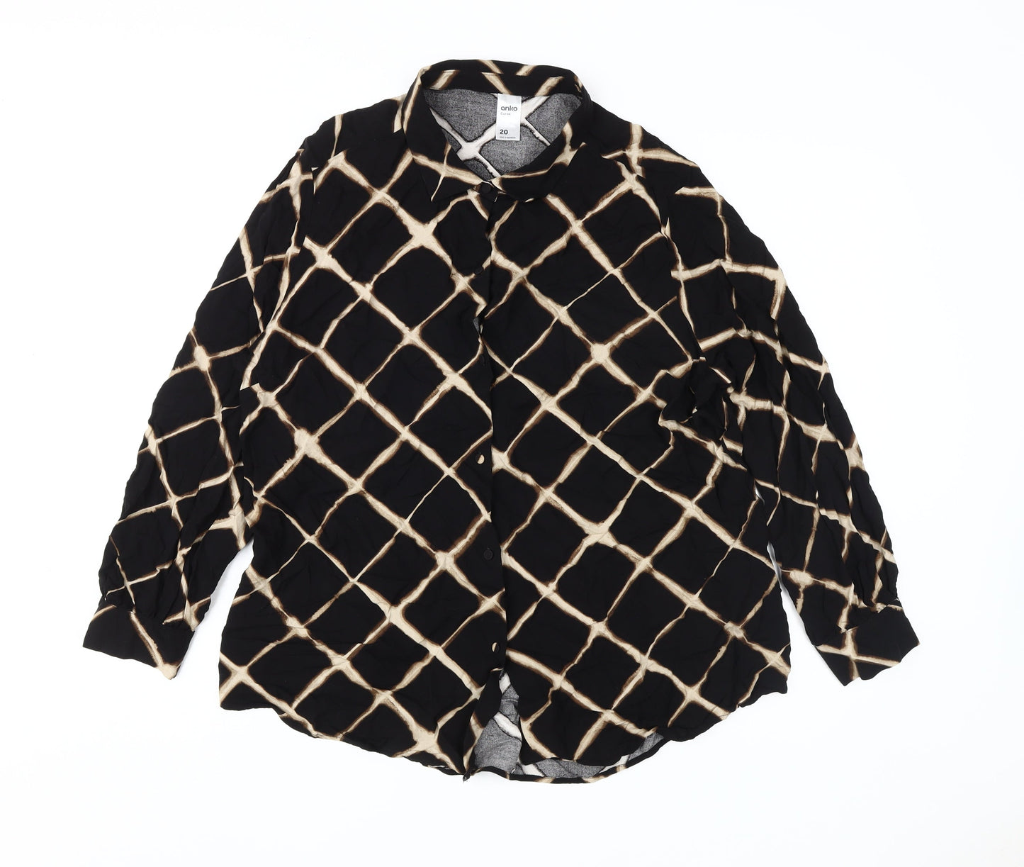 Womens UK Size 20 Anko Black  Button-Up